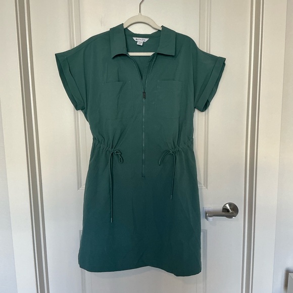 Athleta Teal Cinch Waist Mini Dress - Picture 4 of 6